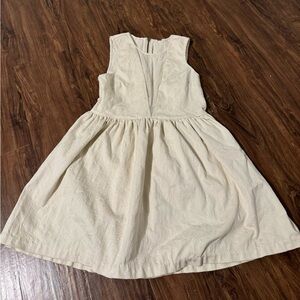 Free people heavy cream v-neck babydoll dress with floral pattern,pockets size M